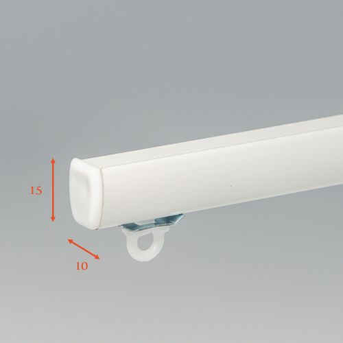 lenen Sta op uitslag SF Luxe Aluminium Gordijnrails wit RAL 9010 en Aluminium kleur